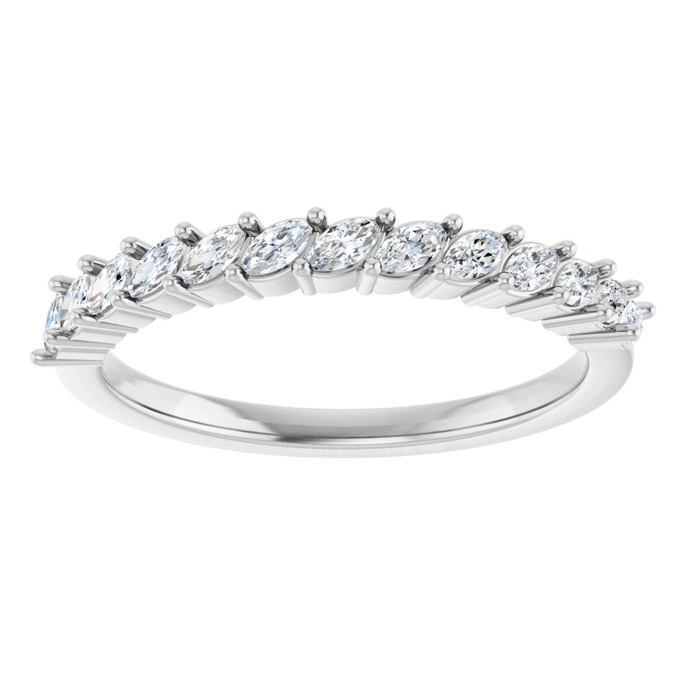 14K White Gold 3/8 CTW Natural Diamond Anniversary Band