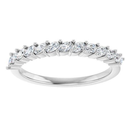 14K White Gold 3/8 CTW Natural Diamond Anniversary Band
