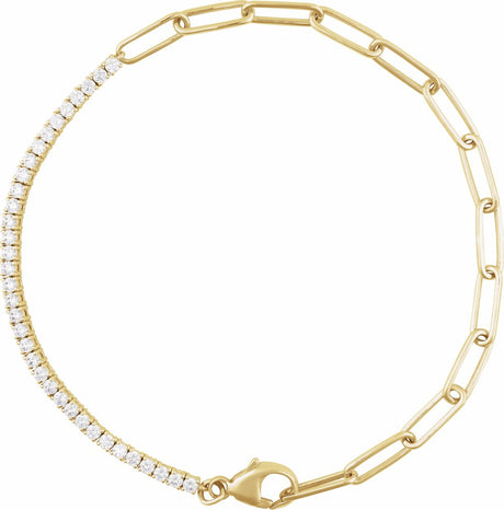 14K Yellow Gold 1 CTW Natural Diamond Line 7 1/2" Bracelet