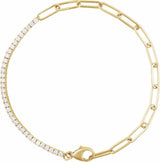 14K Yellow Gold 1 CTW Natural Diamond Line 7 1/2" Bracelet