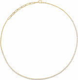 14K Yellow Gold 3 1/5 CTW Natural Diamond Adjustable 15-18" Necklace