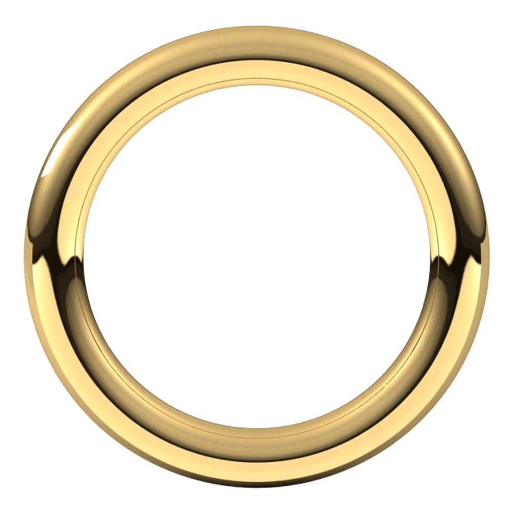 14K Yellow 3 mm Full Round Comfort-Fit Band