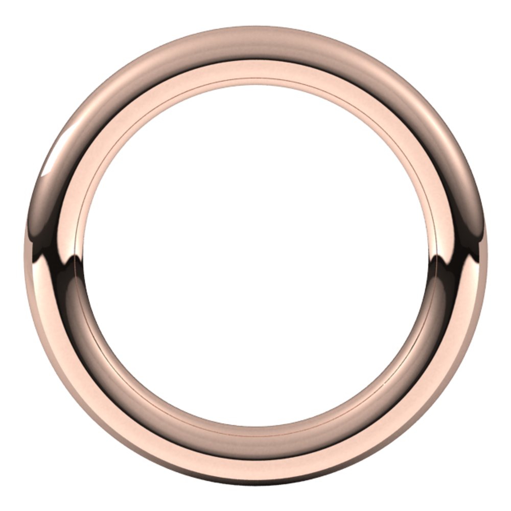 14K Rose 3 mm Comfort-Fit Full Round Band Size 8