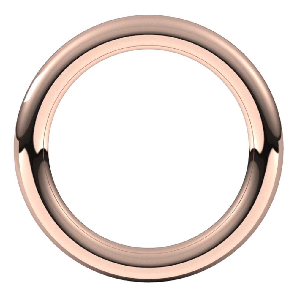 14K Rose 3 mm Full Round Comfort-Fit Band