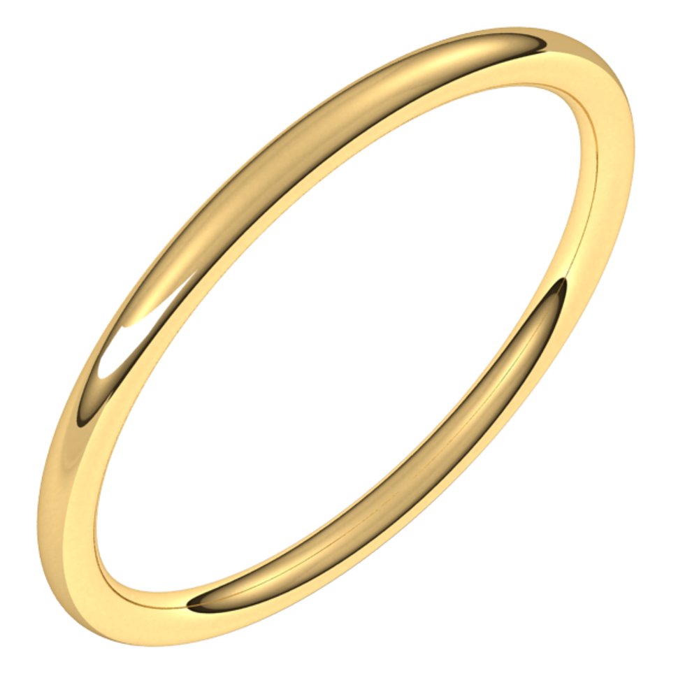 18K Yellow 1.5 mm Comfort-Fit Full Round Band Size 5