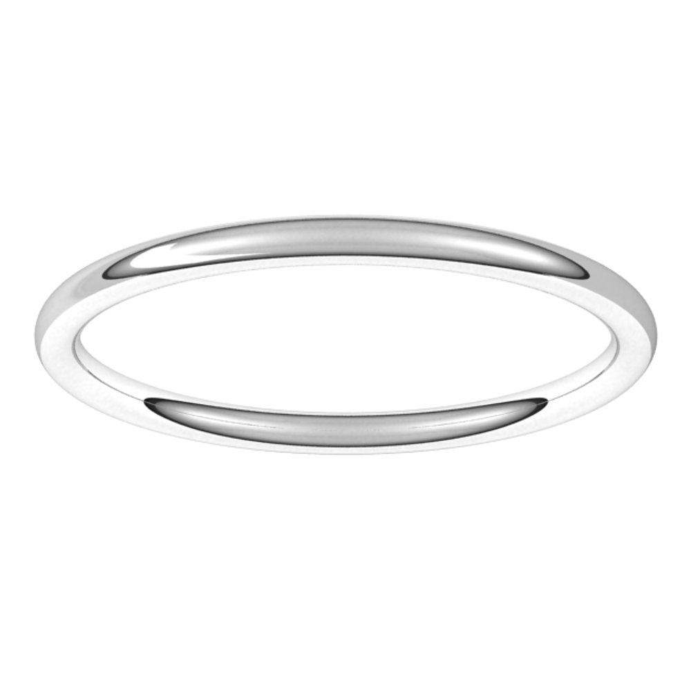 14K White 1.5 mm Full Round Comfort-Fit Band