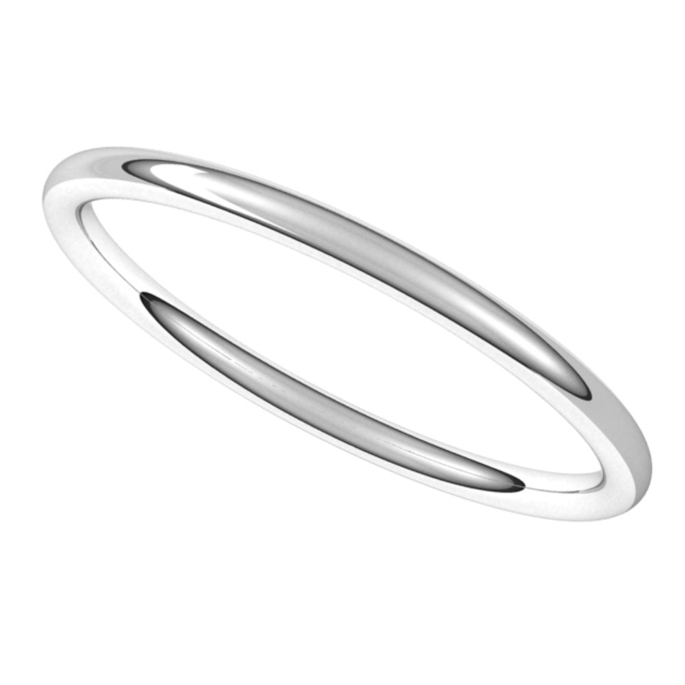 14K White 1.5 mm Full Round Comfort-Fit Band