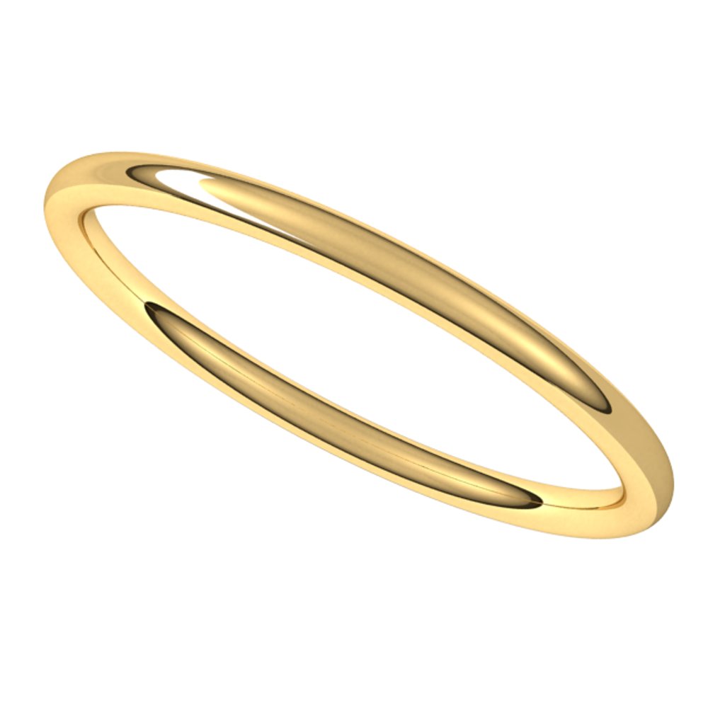 10K Yellow 1.5 mm Comfort-Fit Full Round Band Size 6.5