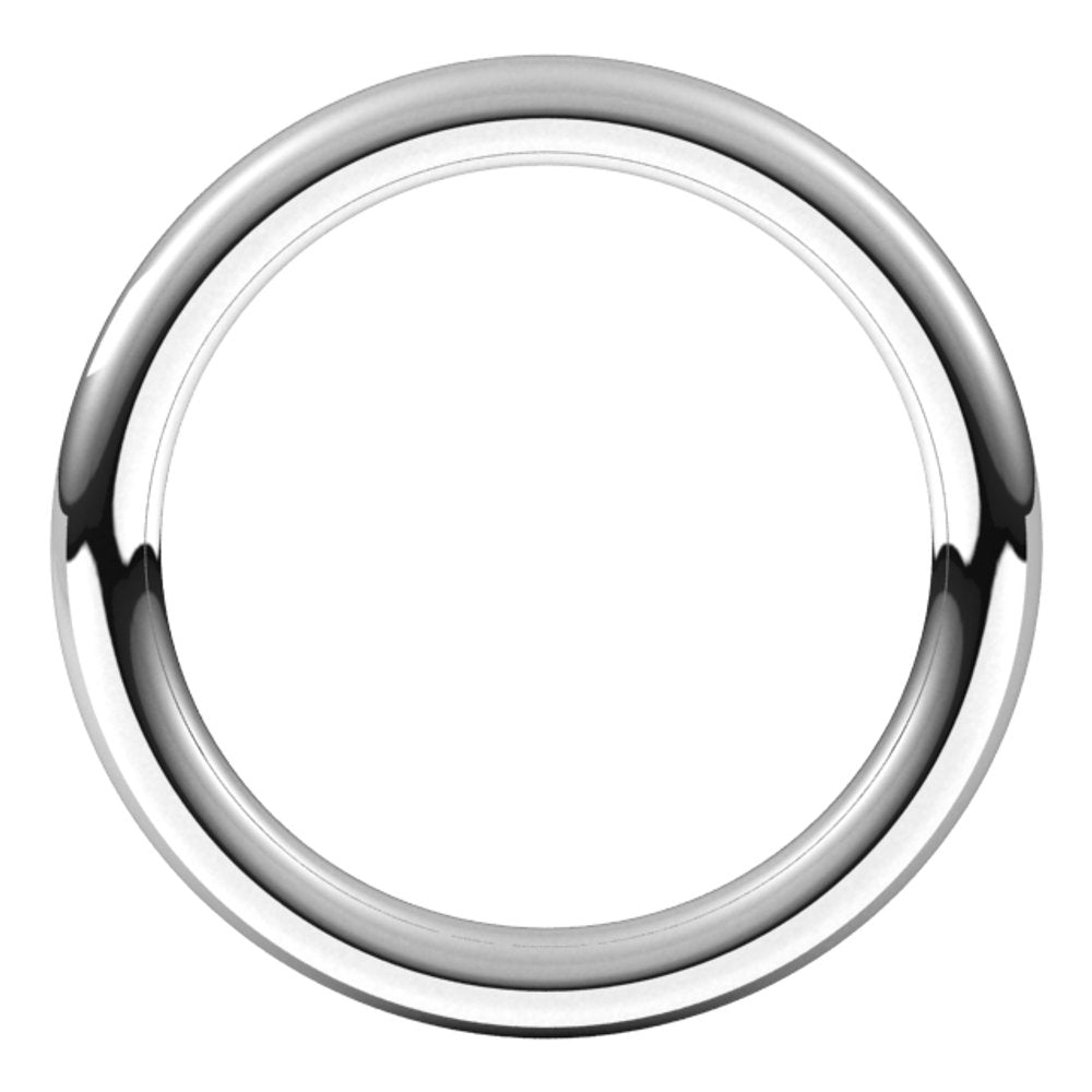 14K White 2.5 mm Comfort-Fit Full Round Band