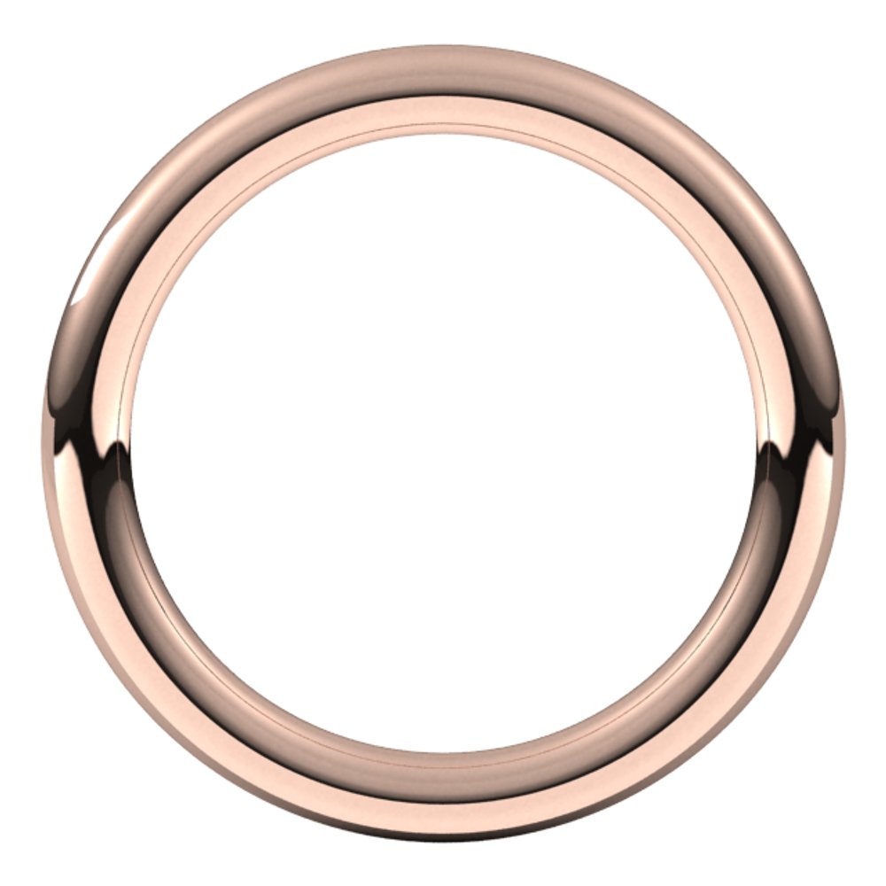 14K Rose 2.5 mm Full Round Comfort-Fit Band