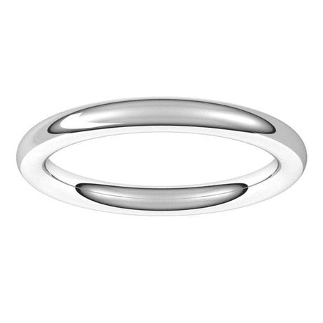 14K White 2.5 mm Full Round Comfort-Fit Band