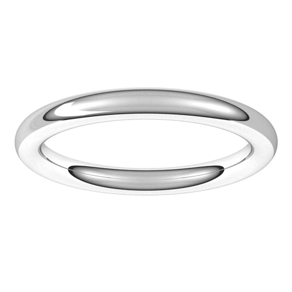 14K White 2.5 mm Comfort-Fit Full Round Band