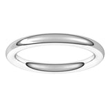 14K White 2.5 mm Comfort-Fit Full Round Band