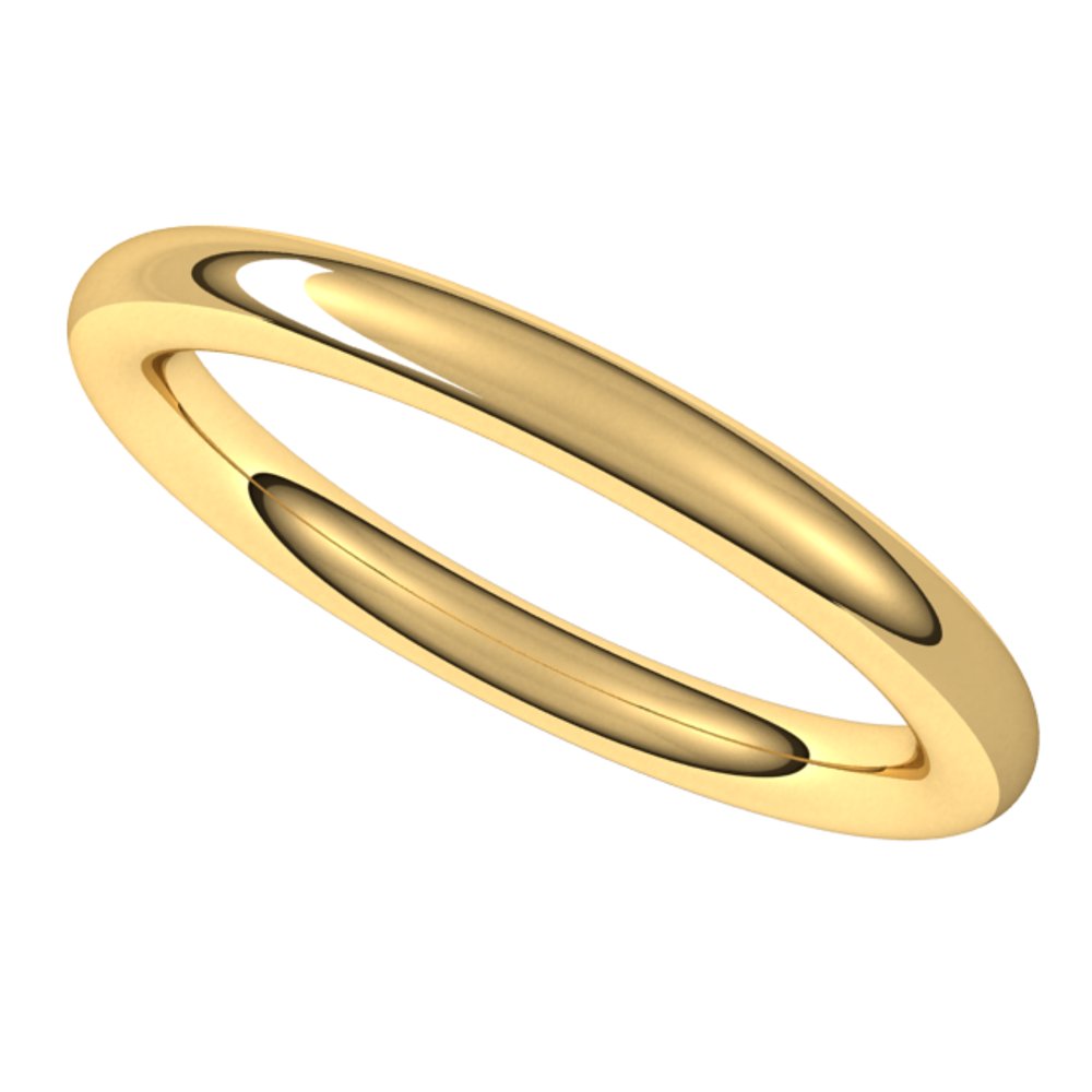 14K Yellow 2.5 mm Full Round Comfort-Fit Band