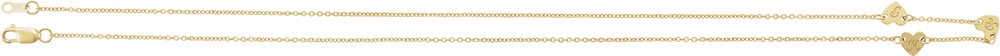 14K Yellow 3-Heart Engravable Family 16" Necklace