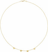 14K Yellow Gold 4-Heart Engravable Family 16" Necklace