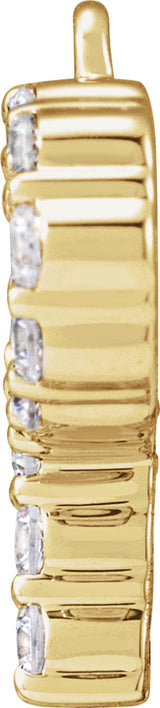 14K Yellow 1/5 CTW Lab-Grown Diamond Initial P Dangle