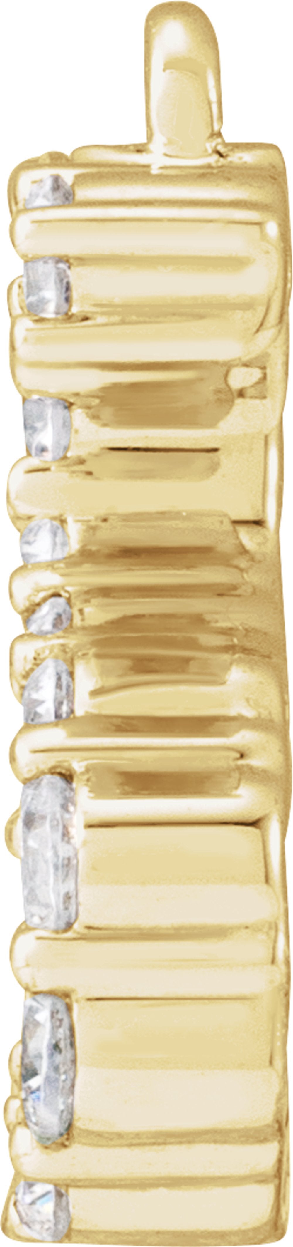 14K Yellow 1/5 CTW Lab-Grown Diamond Initial S Dangle