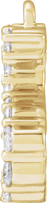 14K Yellow 1/5 CTW Lab-Grown Diamond Initial S Dangle