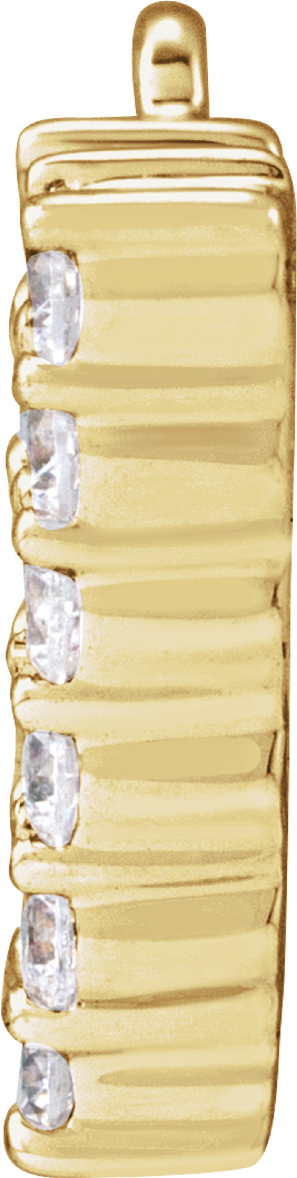 14K Yellow 1/5 CTW Lab-Grown Diamond Initial V Dangle