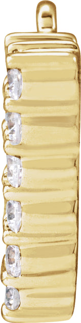 14K Yellow 1/5 CTW Lab-Grown Diamond Initial V Dangle