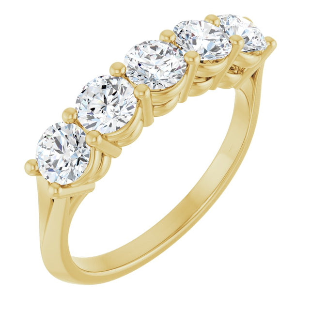 14K Yellow 1 1/3 CTW Lab-Grown Diamond Anniversary Band