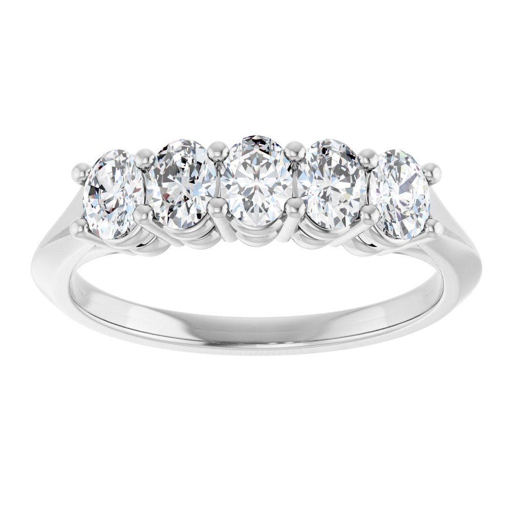 14K White 3/4 CTW Lab-Grown Diamond Anniversary Band