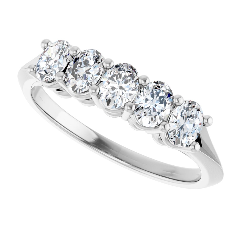 14K White 3/4 CTW Lab-Grown Diamond Anniversary Band