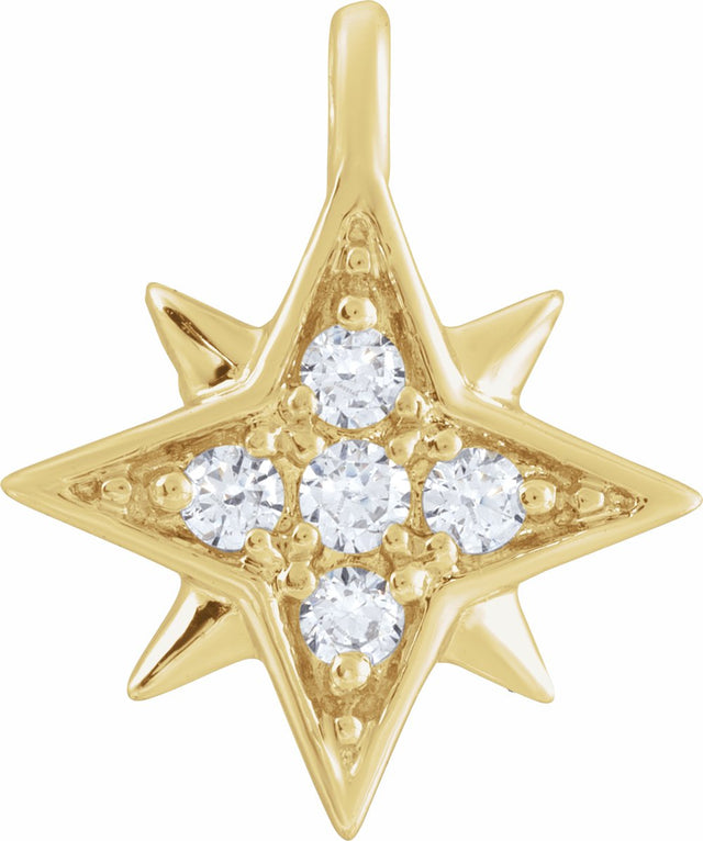 14K Yellow .04 CTW Natural Diamond Star Dangle