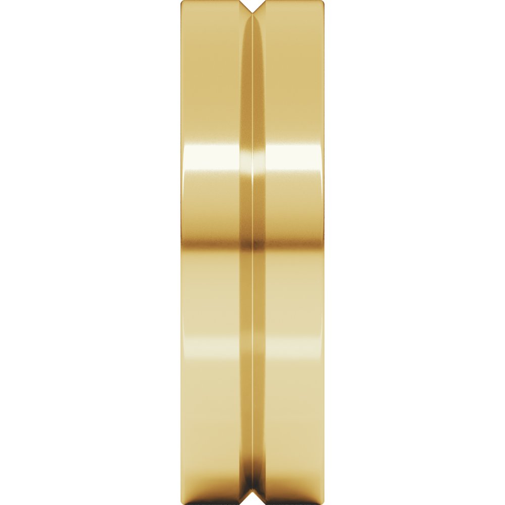 14K Yellow 6 mm Grooved Comfort-Fit Flat Band Size 10