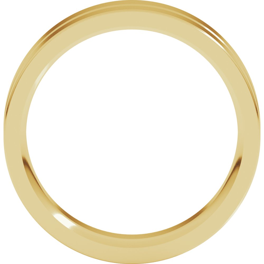 14K Yellow 6 mm Grooved Comfort-Fit Flat Band Size 10
