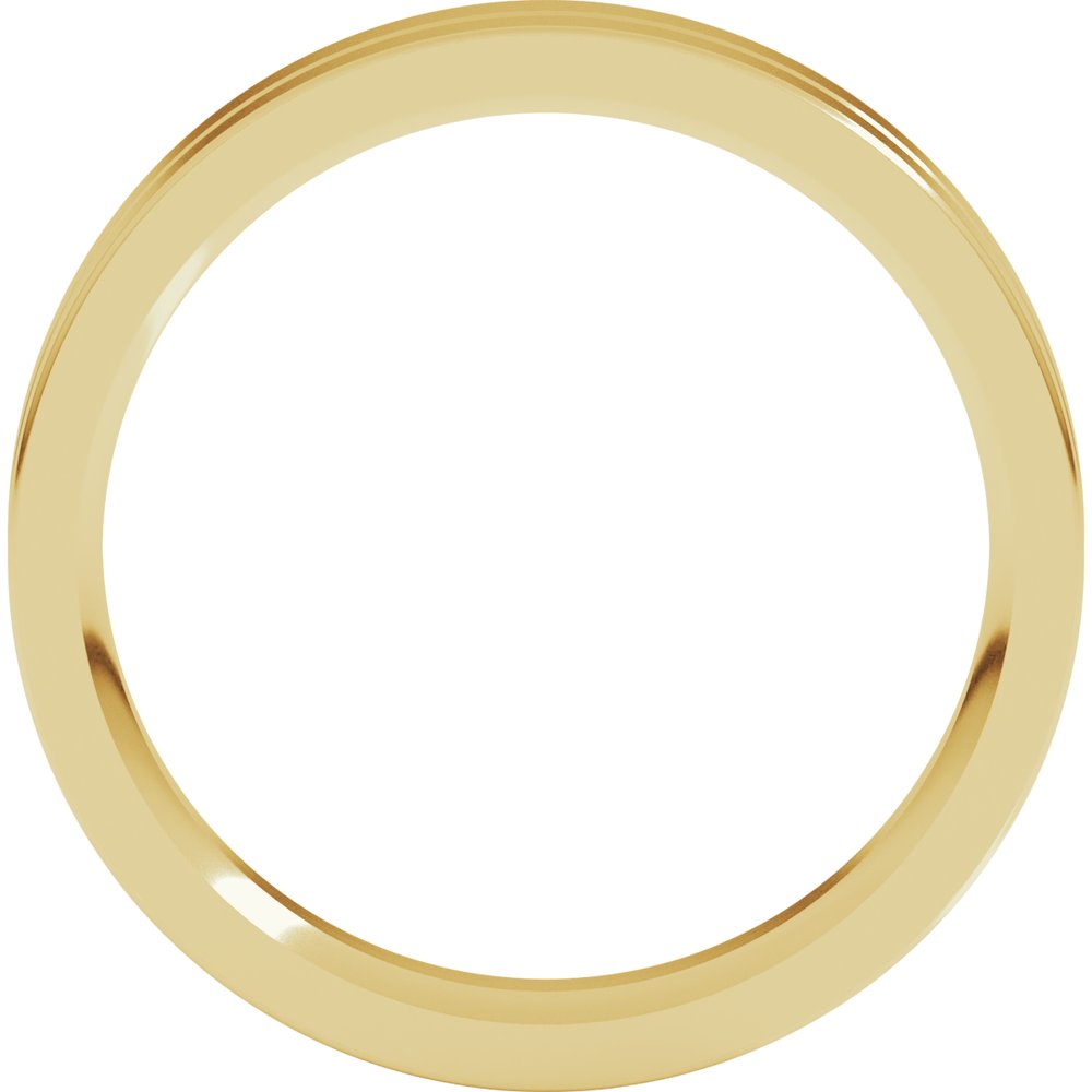 10K Yellow Gold 4 mm Grooved Comfort-Fit Flat Band Size 10