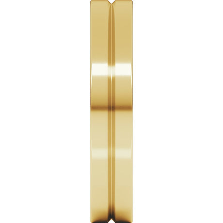 14K Yellow Gold 4 mm Grooved Comfort-Fit Flat Band Size 6