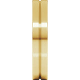 14K Yellow Gold 4 mm Grooved Comfort-Fit Flat Band Size 8