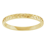 14K Yellow Gold 2 mm Geometric Flat Band Size 7