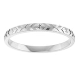 14K White Gold 2 mm Geometric Flat Band Size 7