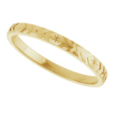 14K Yellow Gold 2 mm Geometric Flat Band Size 7