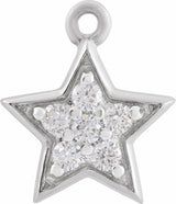 14K White 1/10 CTW Natural Diamond Star Dangle