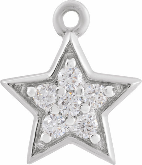 14K White 1/10 CTW Natural Diamond Star Dangle