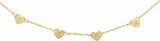 14K Yellow Gold 4-Heart Engravable Family 16" Necklace
