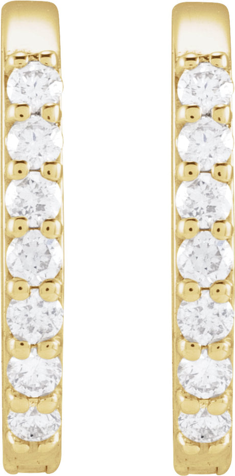 14K Yellow 1/6 CTW Natural Diamond 15 mm Hoop Earrings