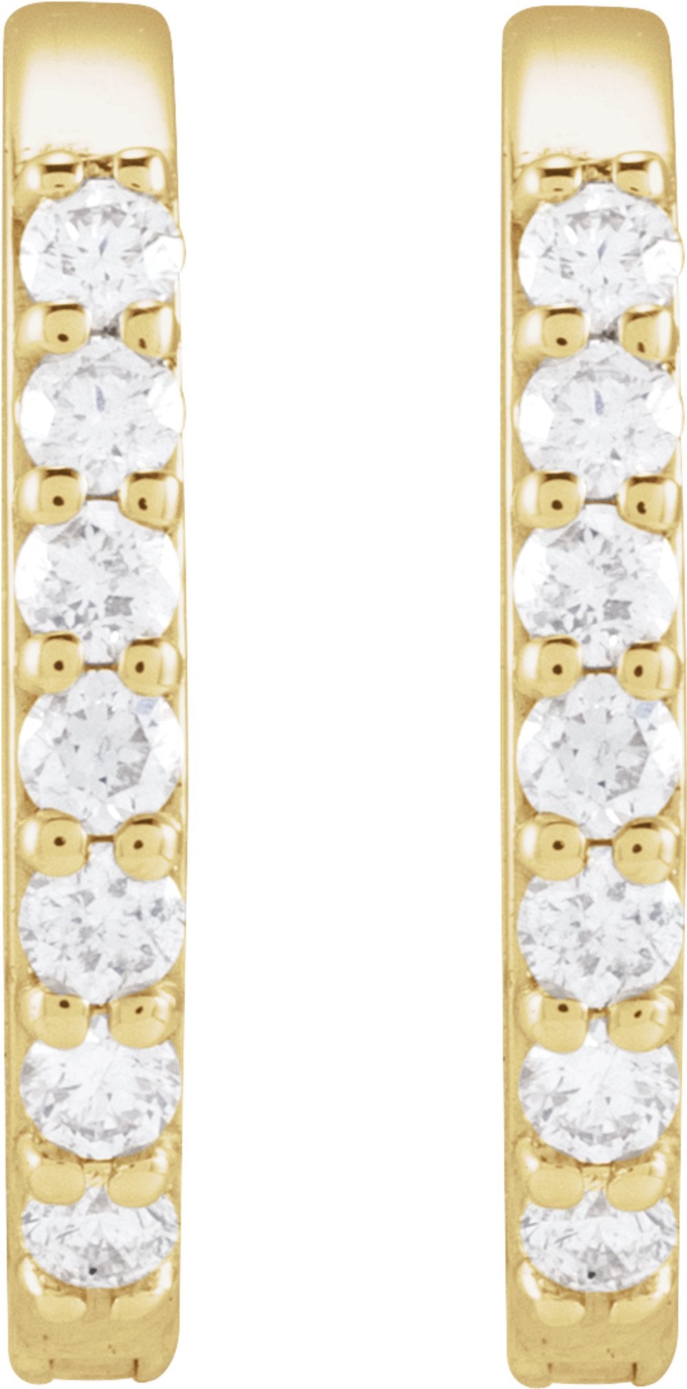 14K Yellow 1/8 CTW Natural Diamond 12 mm Hoop Earrings