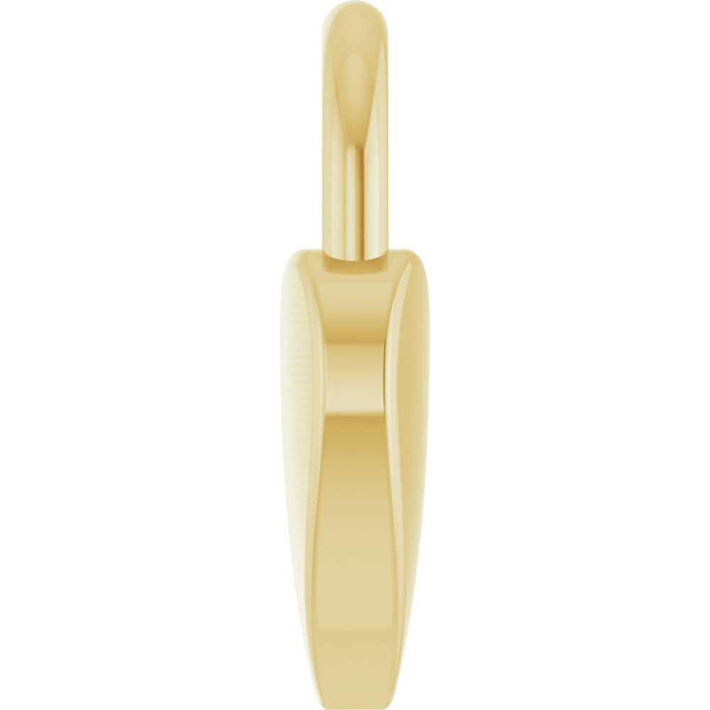14K Yellow Gold Engravable Heart Lock Pendant