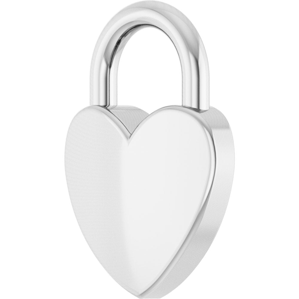 Sterling Silver Engravable Heart Lock Pendant