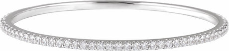 14K White 4 CTW Lab-Grown Diamond Stackable Bangle 8" Bracelet