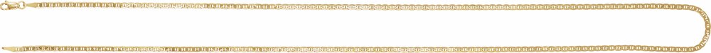 14K Yellow Gold 2.25 mm Curbed Anchor 24" Chain