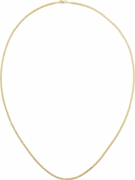 14K Yellow Gold 2.25 mm Curbed Anchor 24" Chain