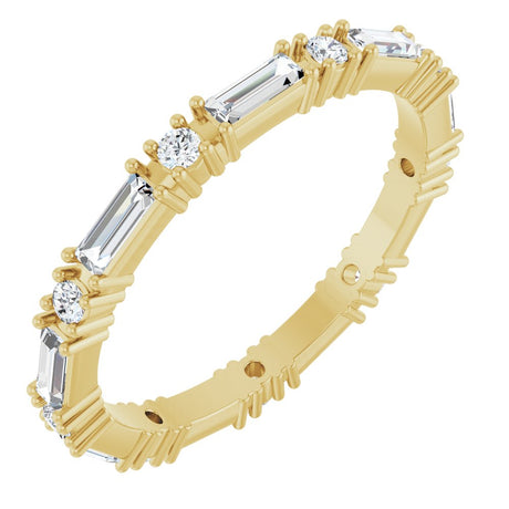 14K Yellow Gold 5/8 CTW Natural Diamond Eternity Band Size 7