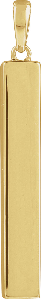 14K Yellow Gold Ash Holder Bar Pendant
