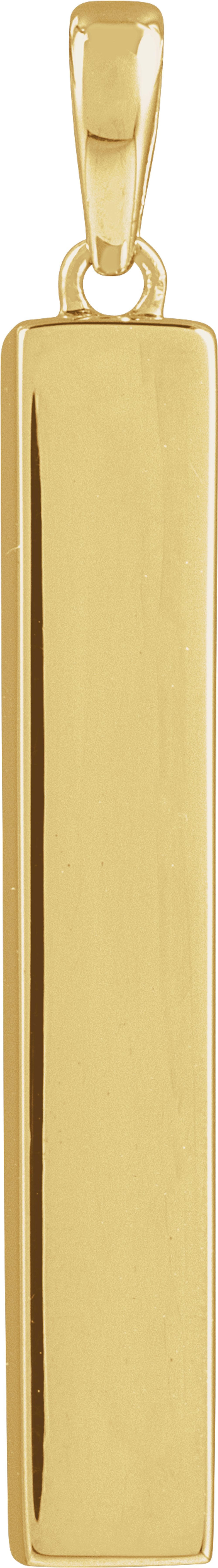 14K Yellow Gold Ash Holder Bar Pendant
